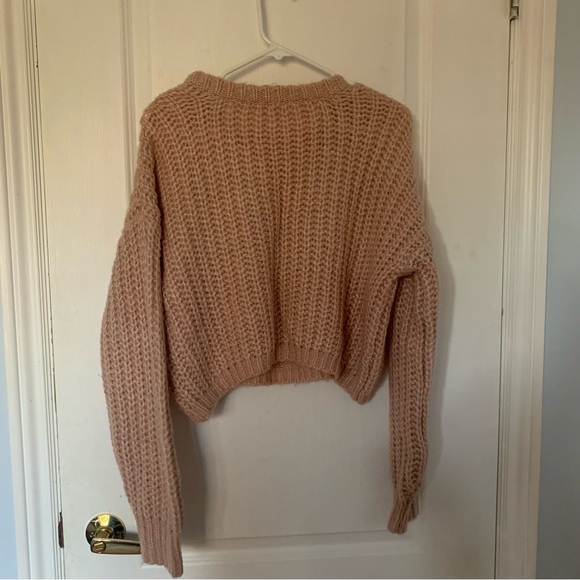 Garage Baby Pink Cropped Knit Sweater - Picture 2 of 3